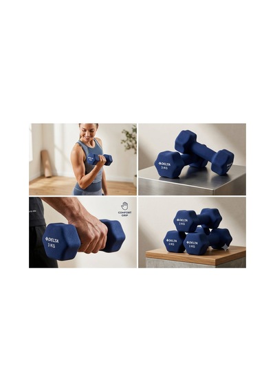 3 Kg X 1 Adet Deluxe Neopren Kaplı Lacivert Demir Dambıl-2 Adet