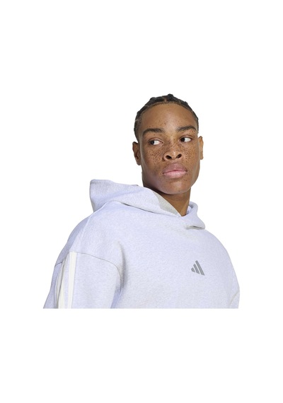 Adidas Kit 3-stripes Erkek Gri Günlük Stil Sweatshirt Kw2409