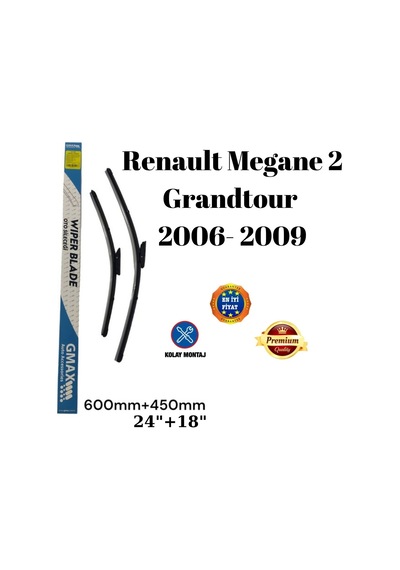 Renault Megane 2 Grandtour 2006 2007 2008 2009 Uyumlu Ön Cam Silecek Süpürgesi Seti 600+450mm
