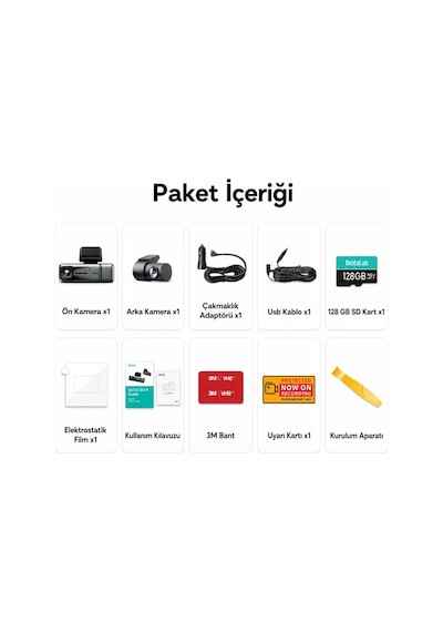 360+ Botslab G980h Pro 4k 3 Kameralı Wifi+gps Akıllı Araç İçi Kamera +170 Geniş Açı+süper Kapasitör+sesli Kontrol+gece Görüşlü 128gb Hafıza Kartı Hediyeli