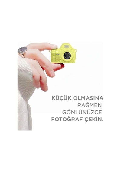 Torima Dijital Fotoğraf Makineleri Video Mini Kamera 2k Video 128gb Destekli Cmr42 Sarı