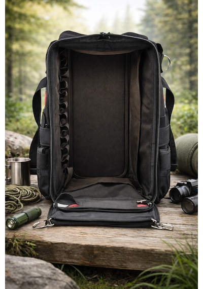Alveta Outdoor Kamp Sırt Çantası Su Geçirmez Trekking Dağcılık Hiking Dayanıklı Çok Bölmeli Siyah Çok Renkli