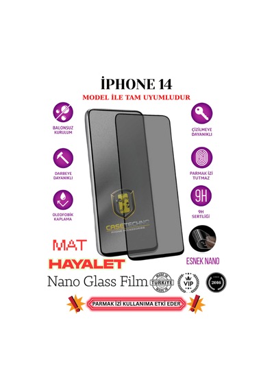 İphone 14 Tam Uyumlu Mat Esnek Nano Ekran Koruyucu Film