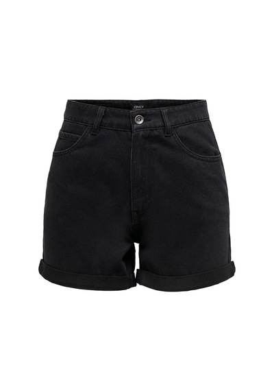 Only Onlvega Hw Mom Dnm Shorts Noos Kadın Siyah Denim Şort - 15230571