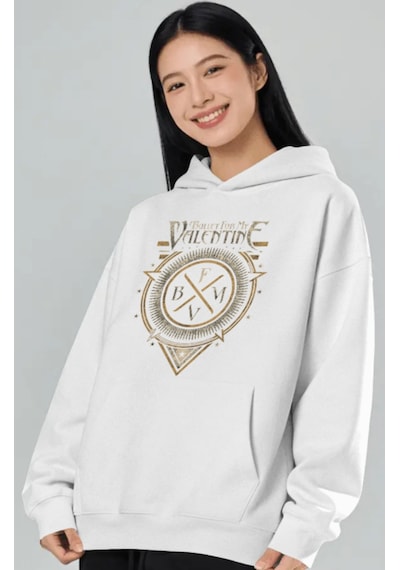 Sevbano Bullet For My Valentine Rock Metal Müzik Grubu Ön Baskılı Unisex beyaz