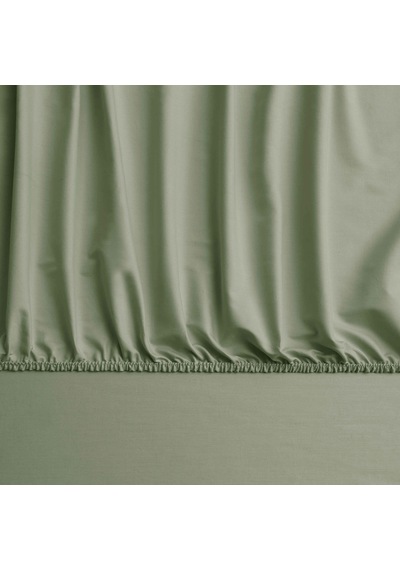 Linens Mix&match Pamuk Saten King Size Lastikli Çarşaf Koyu Yeşil