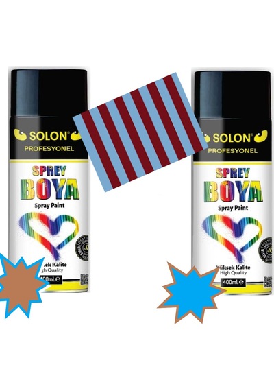 Taraftar Seti Sprey Boya, Koyu Kahve-mavi 400 Ml