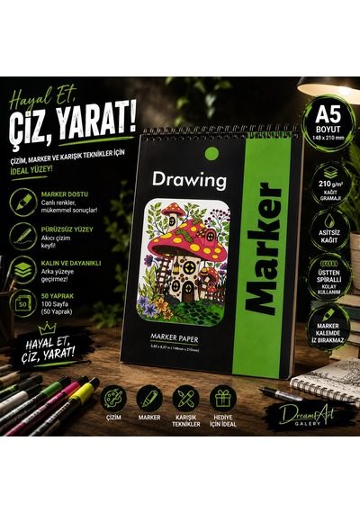 Koala Çizim Defteri Marker Çizim Defteri A5