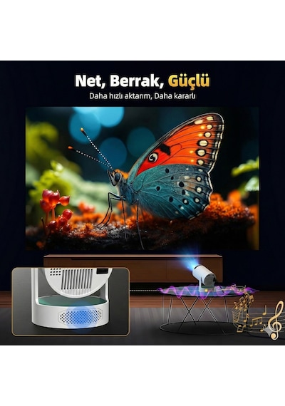 Harvox Hy300 Pro Max Bataryalı Projeksiyon Kablosuz Kullanım, Elektrik Olmadan Sinema Keyfi, 4k Destekli, Wifi 6, Bluetooth 5.0, Otomatik Focus