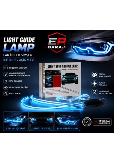 Far İçi Mavi Led Lıght Guıde Lamp Ice Blue Mavi Far İçi Led Seti 0