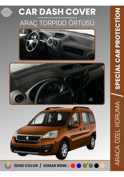 Peugeot Partner Tepee 2008-2018 Kapaklı Torpido Örtüsü Ön Göğüs Koruma Tam Uyum - 345 Stiloto
