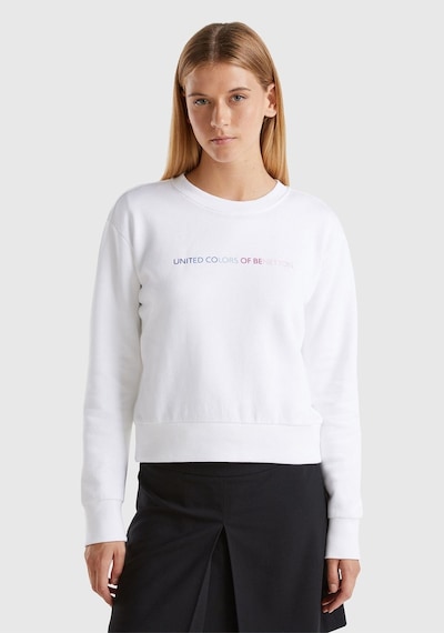 WWF Benetton-w Kadın Beyaz Sweatshırt Beyaz Beyaz
