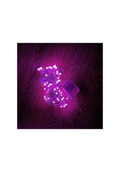 Glbl-tstil4136 10m 100 Led Damla Uçlu Pembe Işık Şeffaf Kablo Renk
