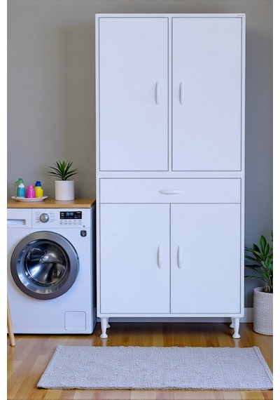 Eliusta Line Beyaz 80 Cm Banyo Dolabı Çok Bölmeli Banyo Düzenleyici Dolap 4 Kapaklı 4 Raflı 80x173x32,5 Cm Beyaz Eliusta Line Beyaz 80 Cm Banyo Dolabı Çok Bölmeli Banyo Düzenleyici Dolap 4 Kapaklı 4 Raflı 80x173x32,5 Cm Beyaz