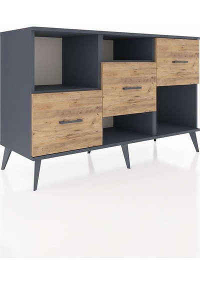 Kronos Konsol 2 Raflı 3 Çekmeceli 132x59x83 Antrasit-antrasit/çam Antrasit/çam Kronos Konsol 2 Raflı 3 Çekmeceli 132x59x83 Antrasit-antrasit/çam Antrasit/çam