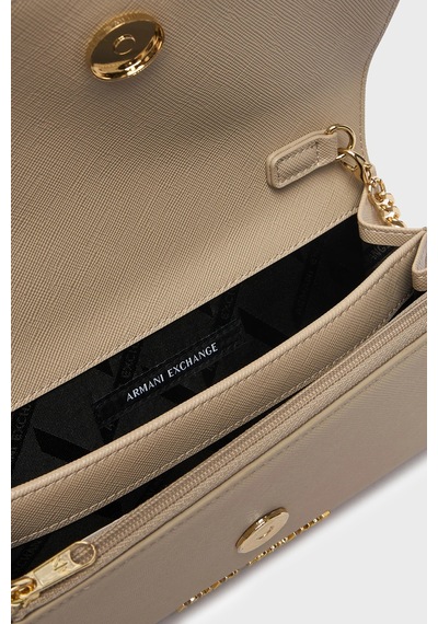 Armani Exchange Çıkarılabilir Zincir Askılı Portföy Cüzdan Kadın Cüzdan Xw000358 Af26570 U6208 Ekru
