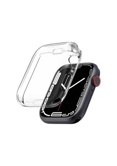 Apple Watch Ultra İçin Kılıf 360 Full Round Soft Silicone Şeffaf Watch Ultra İle Uyumlu Kılıf - Şeffaf Çok Renkli