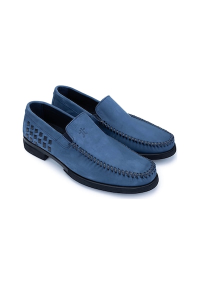 Tamer Tanca Erkek Hakiki Deri Mavi Nubuk Loafer Ayakkabı 1008 3484 Erk Ayk Y25 K.k.mavı Nbk Mavi