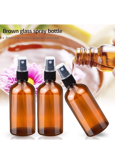 100ml Küçük Amber Cam Sprey Şişesi Boş İnce Sis Cam Şişeler Uçucu Yağlar İçin Atomizer Sprey Şi