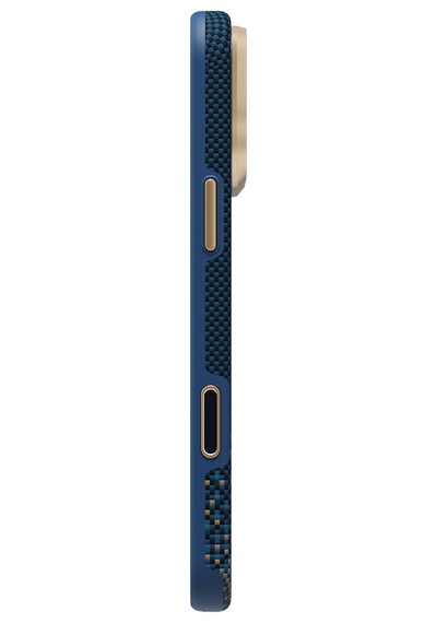 Apple iPhone Uyumlu 18 Pro Max Kılıf M-safe Özellikli Raptic Aramid Dual Ultra Serenity Serisi Karbon Lacivert