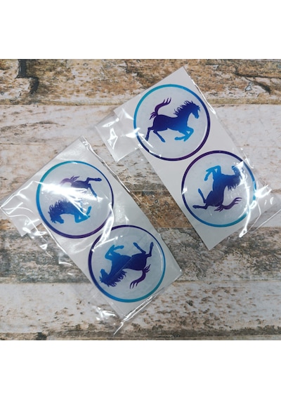 Sticker Mavi Beyaz Slikonlu Ferrarı 4x