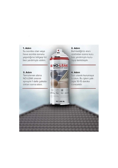 NoLeak Su Izolasyon Sızıntı Onarım Spreyi Su Geçirmez Şeffaf 300ml noLeak1