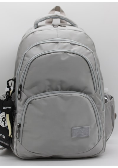 Gri Unisex Okul Çantası Su Geçirmez Kumaş Unisex Okul Sırt Çantası 34600 Gri
