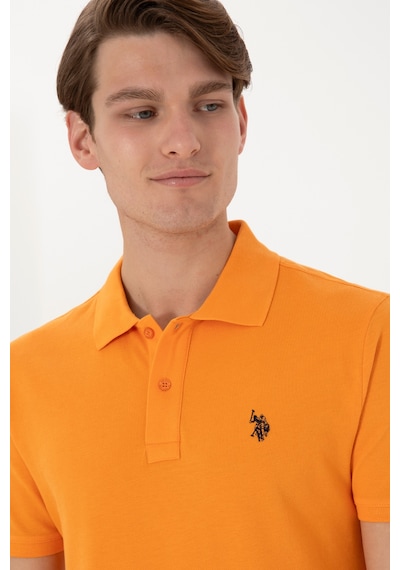 U.S. Polo Assn. Erkek Slim Fit Polo Yaka Turuncu Basic Tişört 50297984-VR051 U.S. Polo Assn. Erkek Slim Fit Polo Yaka Turuncu Basic Tişört 50297984-VR051