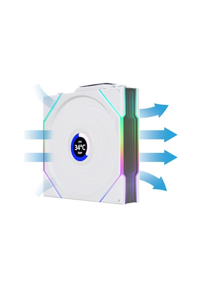Unı Fan Tl Wıreless Lcd 1x120mm Beyaz Kasa Fanı G99.12tllcd1w1w.00