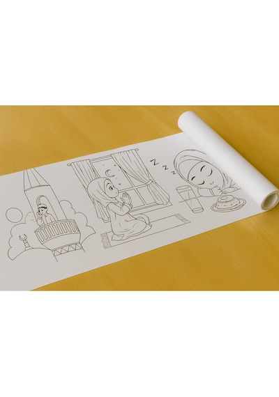 Ramazan A Özel 30x500 Cm Boyama Rulo Kağıdı, Ramazan Temalı 5 Mt Boyama Etkinlik Rulo Kağıdı