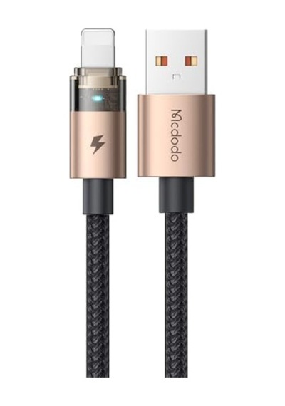 Ca-6911 3a Işıklı Usb İphone Şarj Data Kablosu 1.2m Siyah