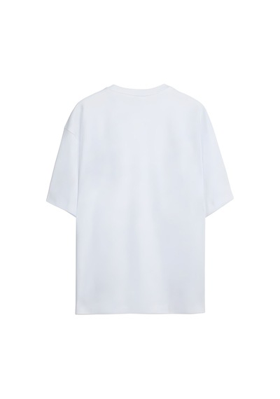 Noıssey Ravens Whispers Tasarımlı Unisex Oversize T-shirt Beyaz
