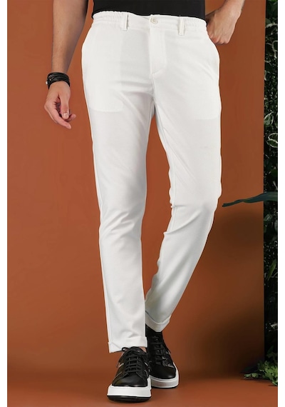 Efor P 1122 Slim Fit Ekru Spor Pantolon Ekru