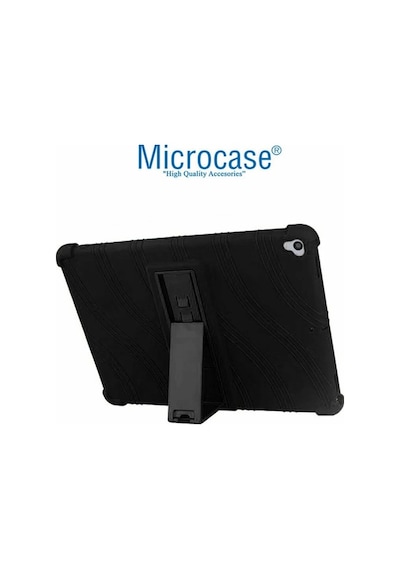 Microcase Apple Uyumlu iPad Air 2 Standlı Silikon Kılıf - Siyah