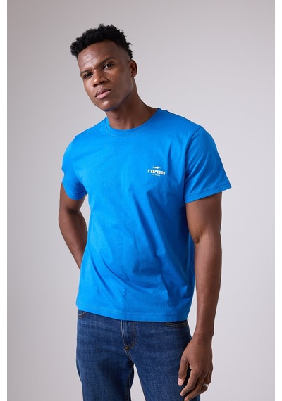 Marıne Tee Deniz Temalı Ribana Bisiklet Yaka Pamuk T-shirt-3123 Mavi