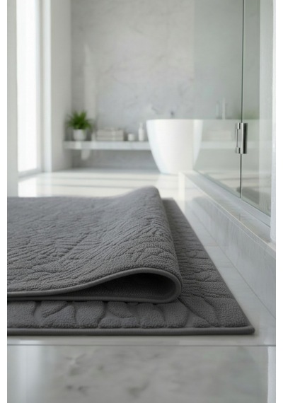 Grid Antrasit Ayak Havlusu - 70x130cm, 790gr, %100 Pamuk, Spa Ve Otel Banyo Paspası, Günlük Kullanıma Antrasit