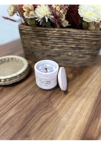 Adaçayı Kokulu Dekoratif %100 Soya Wax Beton Mum