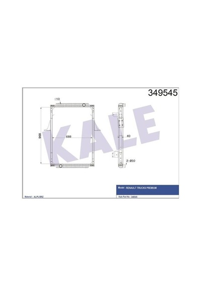 Kale 349545 Su Radyatörü Renault Trucks Premium Dağıtım Route Çerçeveli Mt 1996 2000 Ve Sonrası 1618074