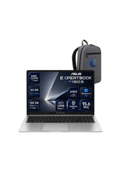 Asus Expertbook P1 P1503CVA-C716512G0DRNP25 Core 7-240H 64 GB 512 GB SSD 15,6'' FHD W11P Dizüstü Bilgisayar