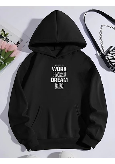 Modi Kışlık Üç İplik Kapşonlu Sweatshirt - Siyah 1siyah
