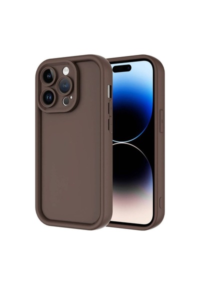 Apple Uyumlu iPhone 14 Pro Max Kılıf Kamera Korumalı Zore Ananas Kapak Kahverengi
