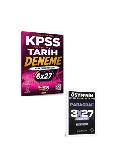 Peramila 2027 Kpss Tarih 6 Deneme Çözümlü +evp Akademi Paragraf