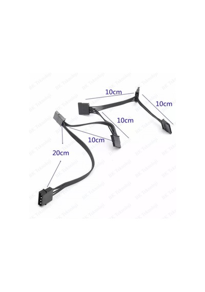 Hdd/Ssd Için 4Pin Ide Molex To 5 X 15Pin Sata Güç Kablosu