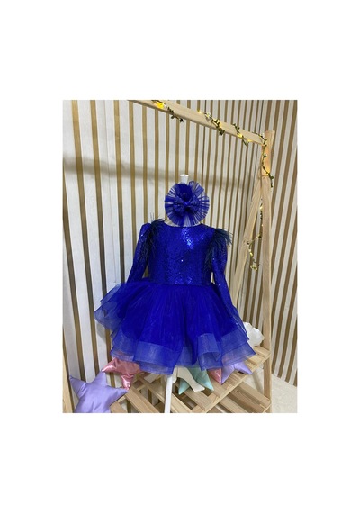 Hayy Baby Kids Wear Mavi Paletli Kabarık Tütü Elbise