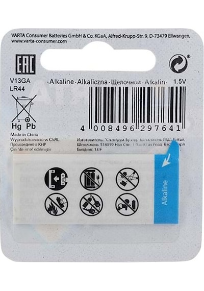 Varta 4276 V13GA/LR44 1.5V Alkalin Pil