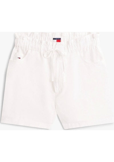 Tommy Jeans Ommy Jeans Kadın Yale Blue Pamuk Keten Şort Çok Renkli
