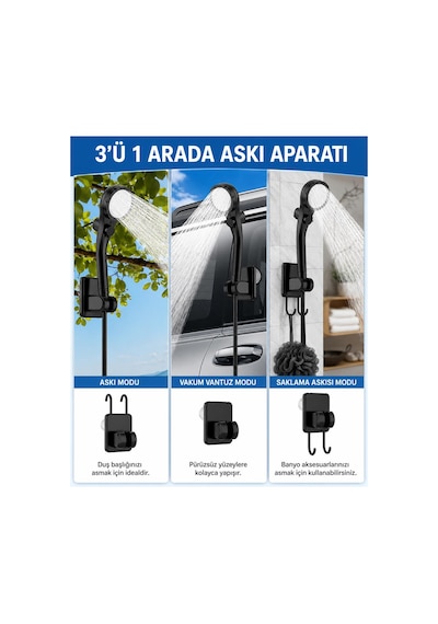 Valkyrie Şarjlı Kamp Duşu 6000mah Dijital Göstergeli Taşınabilir Duş Seti 20l Katlanabilir Kova Ipx7