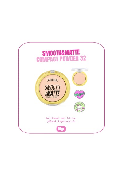 Smooth & Matte Compact Powder Mat Bitişli Toz Pudra - 32 Warm Sand Diğer
