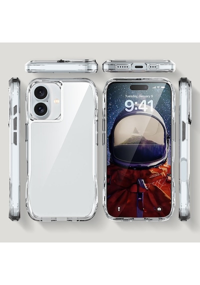 Apple Uyumlu iPhone   16 Plus Kılıf   Airbagli Şeffaf Zore İncek Kapak-şeffaf