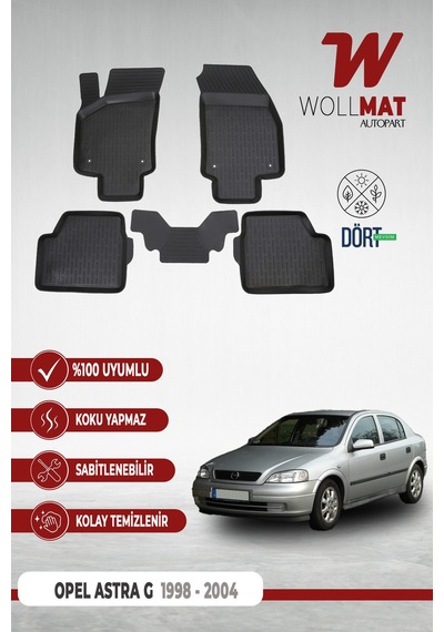 Opel Astra G Sedan Paspas 1998 2006 Arası Uyumlu 3d Havuzlu Paspas Seti